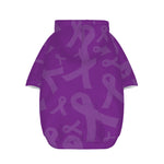 Purple Cancer Awareness Ribbon Print Dog Zip Up Hoodie
