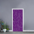 Purple Cancer Awareness Ribbon Print Door Sticker