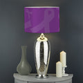 Purple Cancer Awareness Ribbon Print Drum Lamp Shade