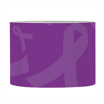 Purple Cancer Awareness Ribbon Print Drum Lamp Shade