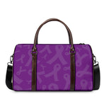 Purple Cancer Awareness Ribbon Print Duffle Bag