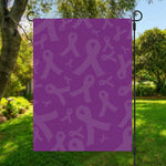 Purple Cancer Awareness Ribbon Print Garden Flag