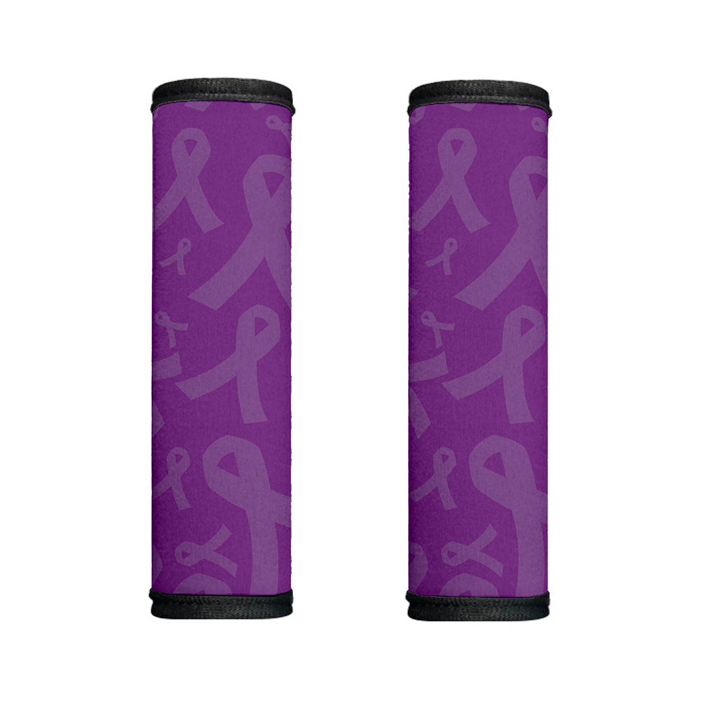 Purple Cancer Awareness Ribbon Print Handle Covers