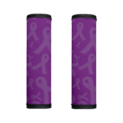 Purple Cancer Awareness Ribbon Print Handle Covers