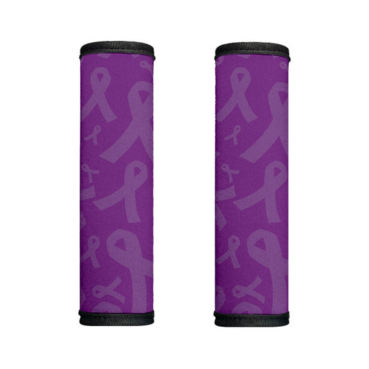 Purple Cancer Awareness Ribbon Print Handle Covers