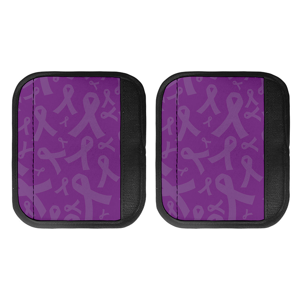 Purple Cancer Awareness Ribbon Print Handle Covers