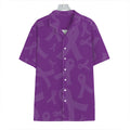 Purple Cancer Awareness Ribbon Print Hawaiian Shirt