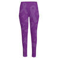 Purple Cancer Awareness Ribbon Print High-Waisted Pocket Leggings