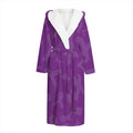 Purple Cancer Awareness Ribbon Print Hooded Bathrobe