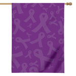 Purple Cancer Awareness Ribbon Print House Flag