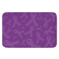 Purple Cancer Awareness Ribbon Print Indoor Door Mat