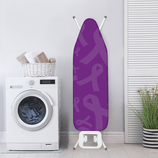 Purple Cancer Awareness Ribbon Print Ironing Board Cover