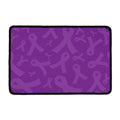 Purple Cancer Awareness Ribbon Print Kitchen Mat