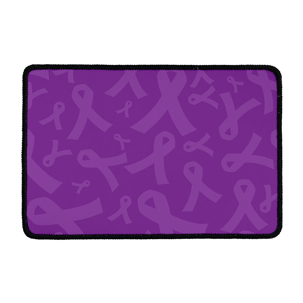 Purple Cancer Awareness Ribbon Print Kitchen Mat