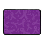 Purple Cancer Awareness Ribbon Print Kitchen Mat