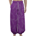Purple Cancer Awareness Ribbon Print Lantern Pants