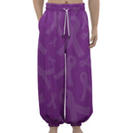 Purple Cancer Awareness Ribbon Print Lantern Pants