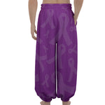 Purple Cancer Awareness Ribbon Print Lantern Pants