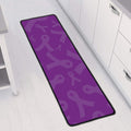 Purple Cancer Awareness Ribbon Print Long Kitchen Mat