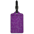 Purple Cancer Awareness Ribbon Print Luggage Tag