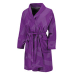 Purple Cancer Awareness Ribbon Print Men's Bathrobe