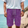 Purple Cancer Awareness Ribbon Print Men's Cargo Shorts