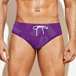 Purple Cancer Awareness Ribbon Print Men's Swim Briefs