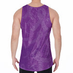 Purple Cancer Awareness Ribbon Print Men's Velvet Tank Top