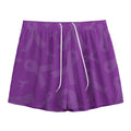 Purple Cancer Awareness Ribbon Print Mesh Shorts