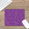 Purple Cancer Awareness Ribbon Print Mouse Pad