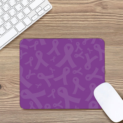 Purple Cancer Awareness Ribbon Print Mouse Pad