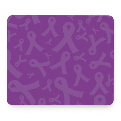 Purple Cancer Awareness Ribbon Print Mouse Pad