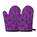 Purple Cancer Awareness Ribbon Print Oven Mitts