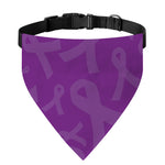 Purple Cancer Awareness Ribbon Print Over The Collar Dog Bandana