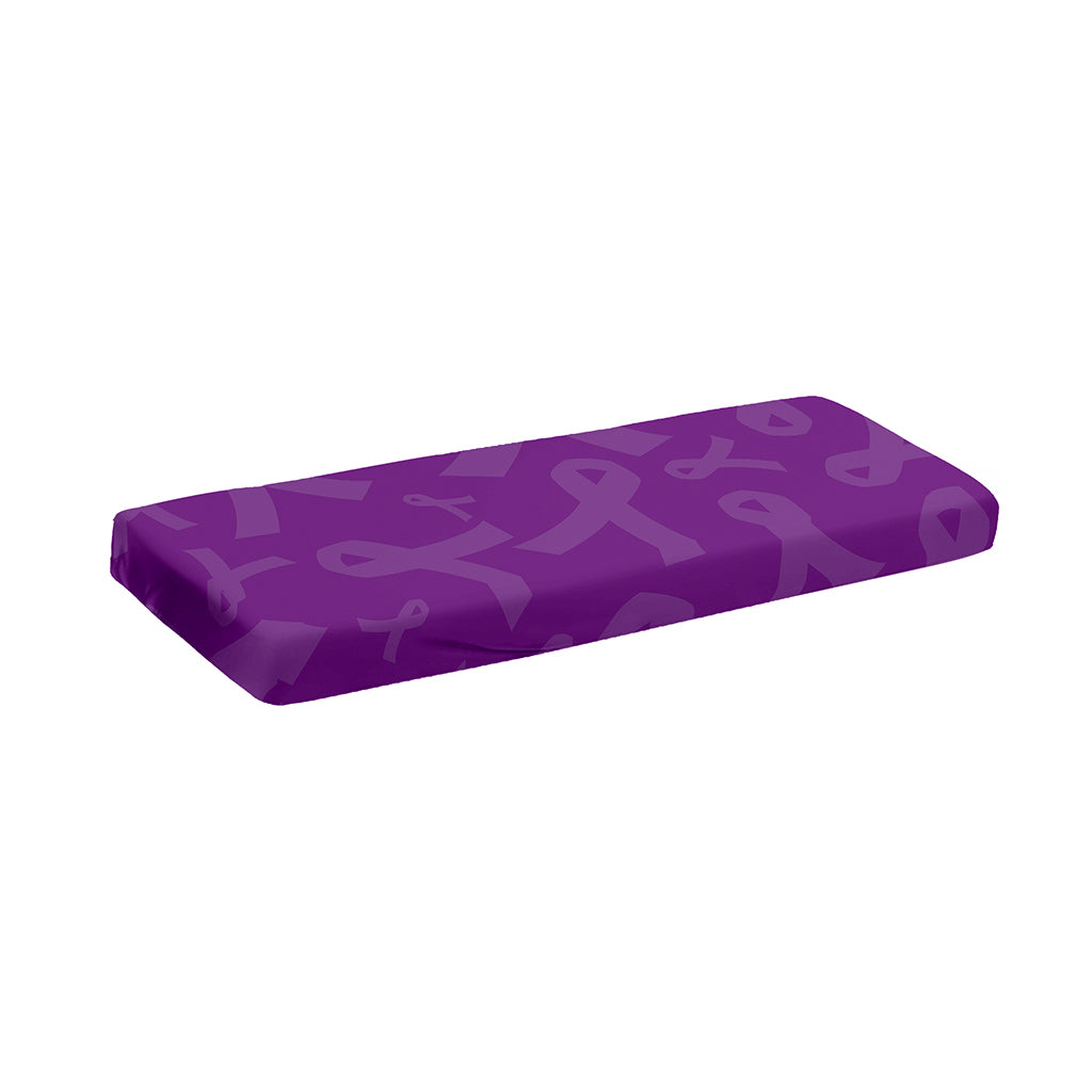 Purple Cancer Awareness Ribbon Print Piano Keyboard Cover