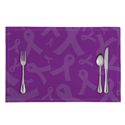 Purple Cancer Awareness Ribbon Print Placemat