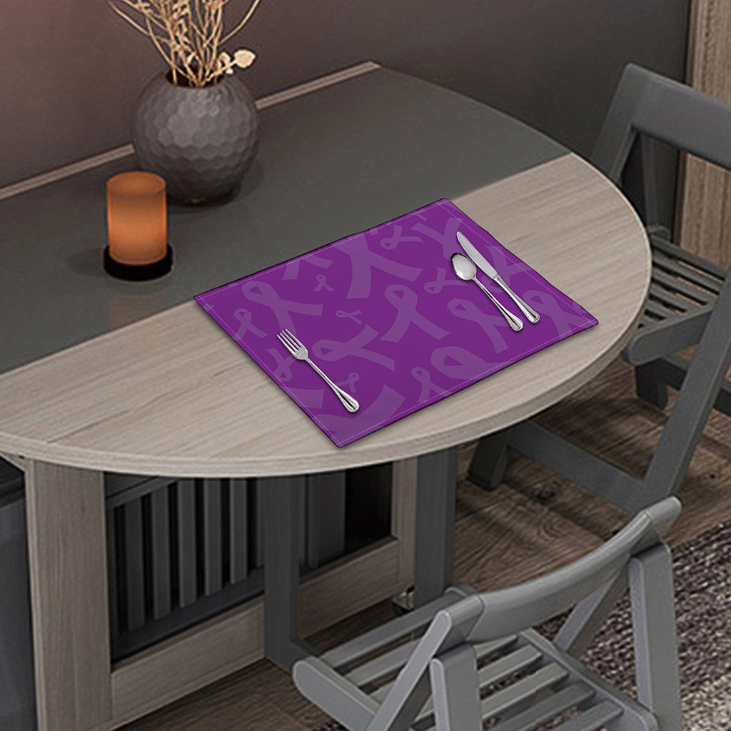 Purple Cancer Awareness Ribbon Print Placemat