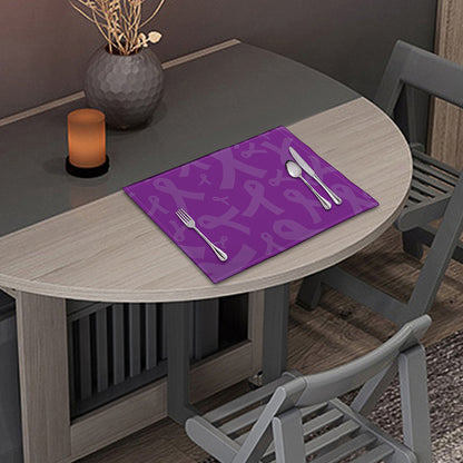 Purple Cancer Awareness Ribbon Print Placemat