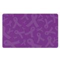 Purple Cancer Awareness Ribbon Print Polyester Doormat