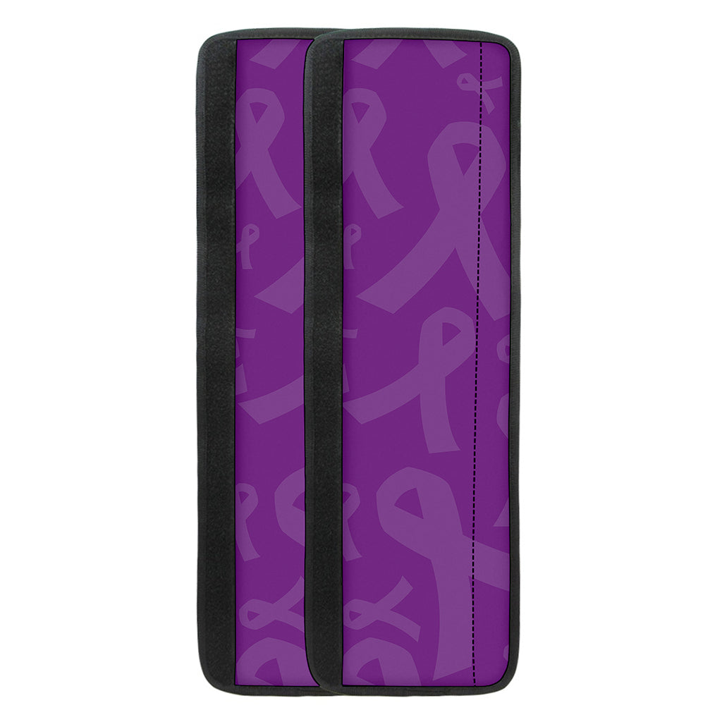Purple Cancer Awareness Ribbon Print Refrigerator Handle Covers