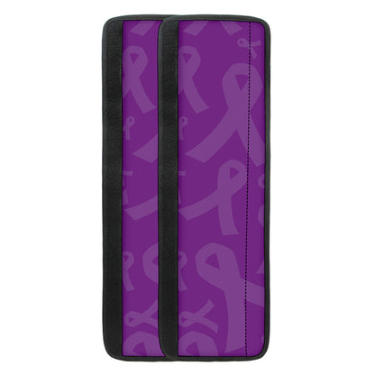 Purple Cancer Awareness Ribbon Print Refrigerator Handle Covers