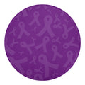 Purple Cancer Awareness Ribbon Print Round Blanket