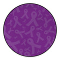 Purple Cancer Awareness Ribbon Print Round Floor Mat
