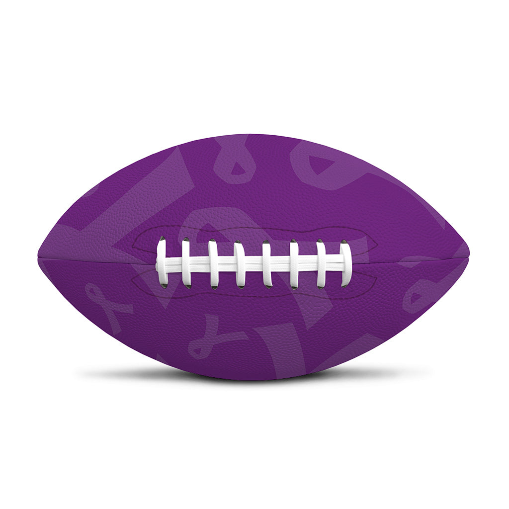 Purple Cancer Awareness Ribbon Print Rugby Ball