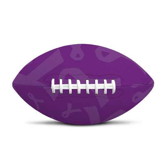 Purple Cancer Awareness Ribbon Print Rugby Ball