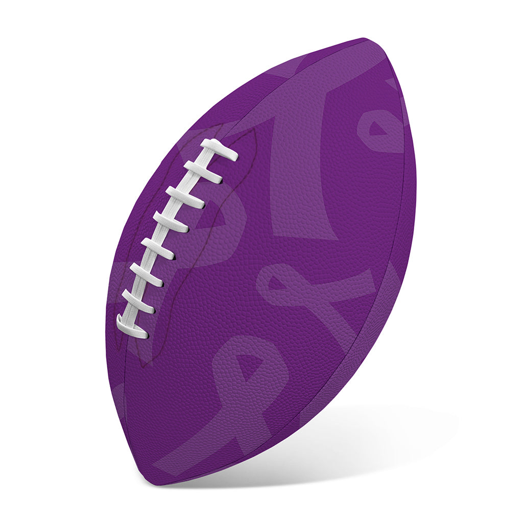 Purple Cancer Awareness Ribbon Print Rugby Ball