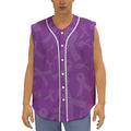 Purple Cancer Awareness Ribbon Print Sleeveless Baseball Jersey