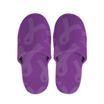 Purple Cancer Awareness Ribbon Print Slippers