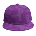 Purple Cancer Awareness Ribbon Print Snapback Cap