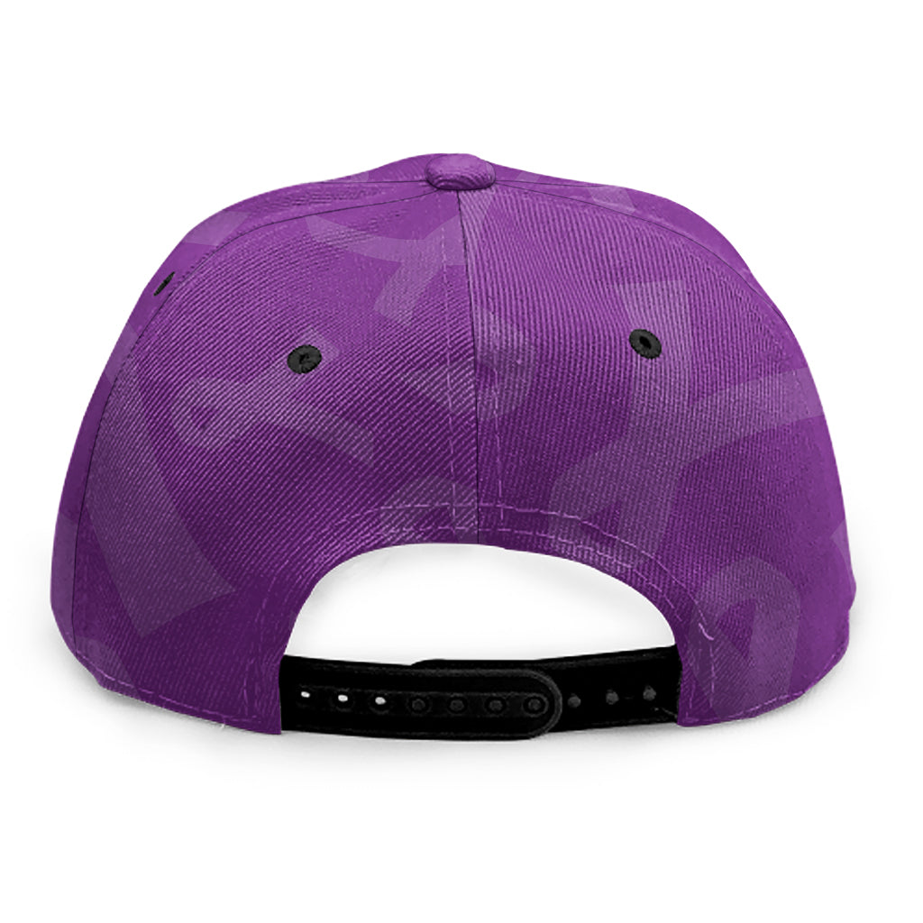Purple Cancer Awareness Ribbon Print Snapback Cap